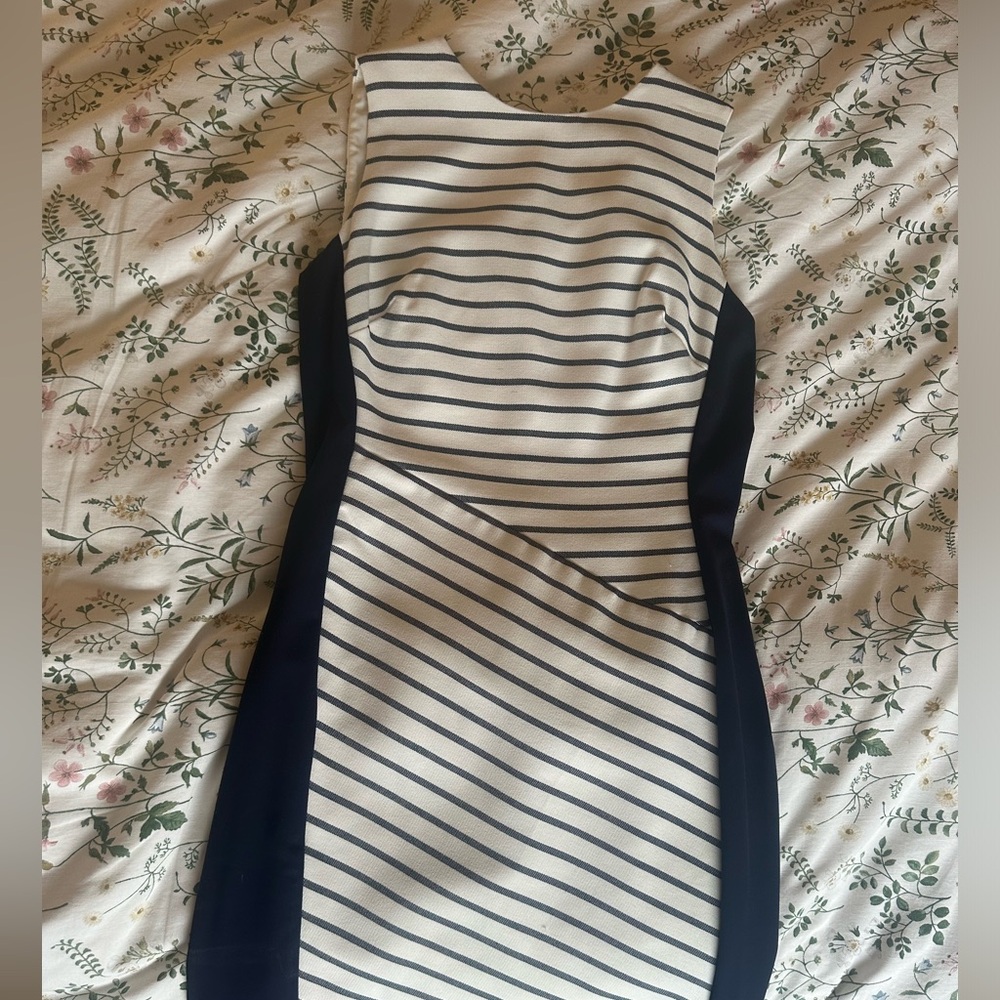 Ralph Lauren size 14 sleeveless navy blue and white striped dress